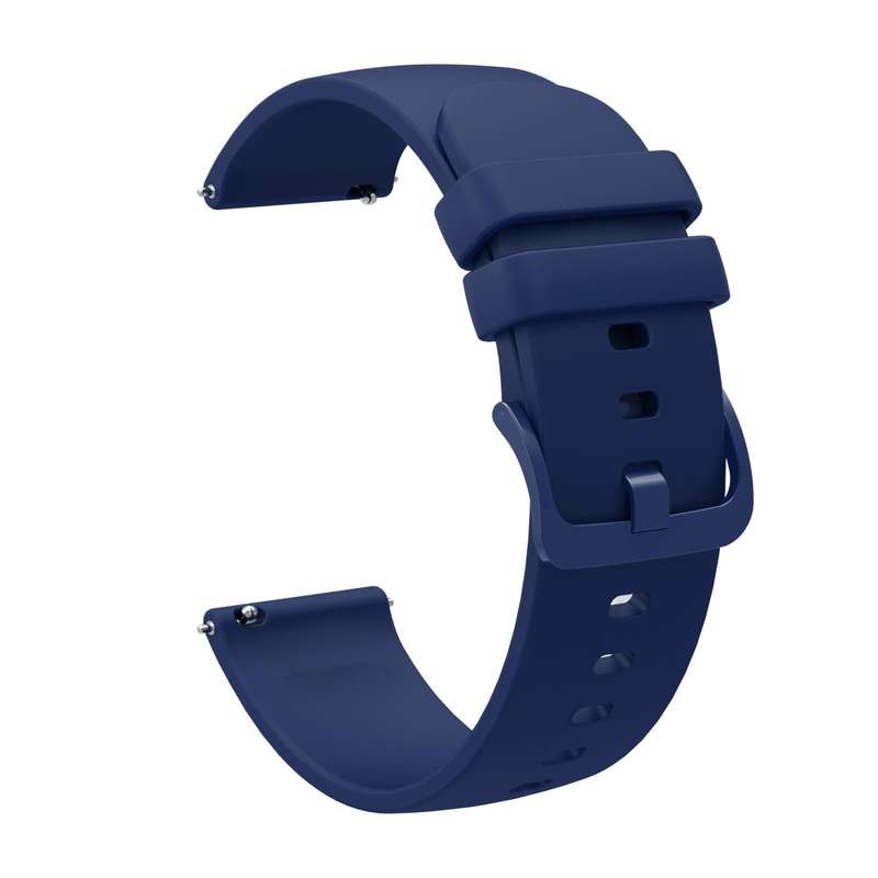 For Garmin Vivomove 3S 18mm Solid Color Soft Silicone Watch Band(Navy Blue)