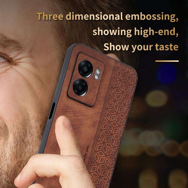 For OPPO A57 5G / A77 5G / Realme Q5i / V23 AZNS 3D Embossed Skin Feel Phone Case(Dark Green)