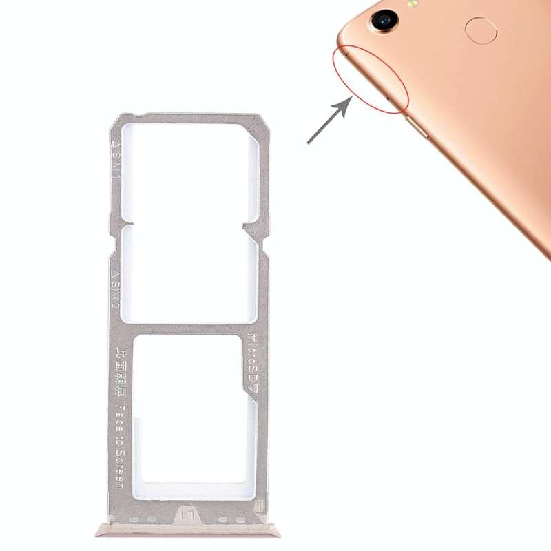 For OPPO A79 2 x SIM Card Tray + Micro SD Card Tray (Gold)