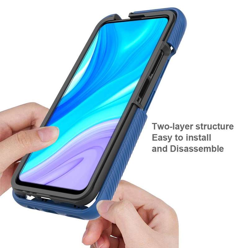 For Huawei Y9S Starry Sky Solid Color Shockproof TPU Clear PC Phone Case(Black)
