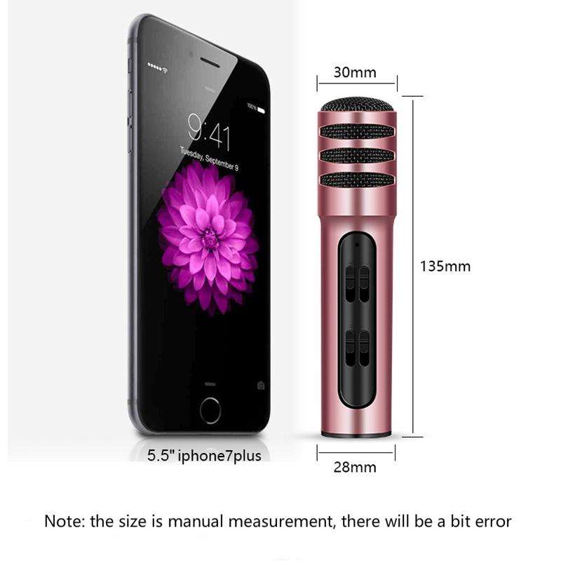 BGN-C7 Condenser Microphone Dual Mobile Phone Karaoke Live Singing Microphone Built-in Sound Card...