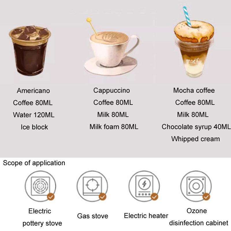 100ml Dual Valve Mocha Pot Espresso Machine Outdoor Coffee Brewing Pot Extraction Tool(Black)