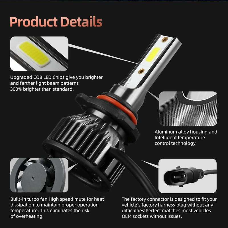 F2 9005 / HB3 / H10 2 PCS DC9-36V / 25W / 6000K / 2500LM IP68 Waterproof Car LED Headlight(Cold W...