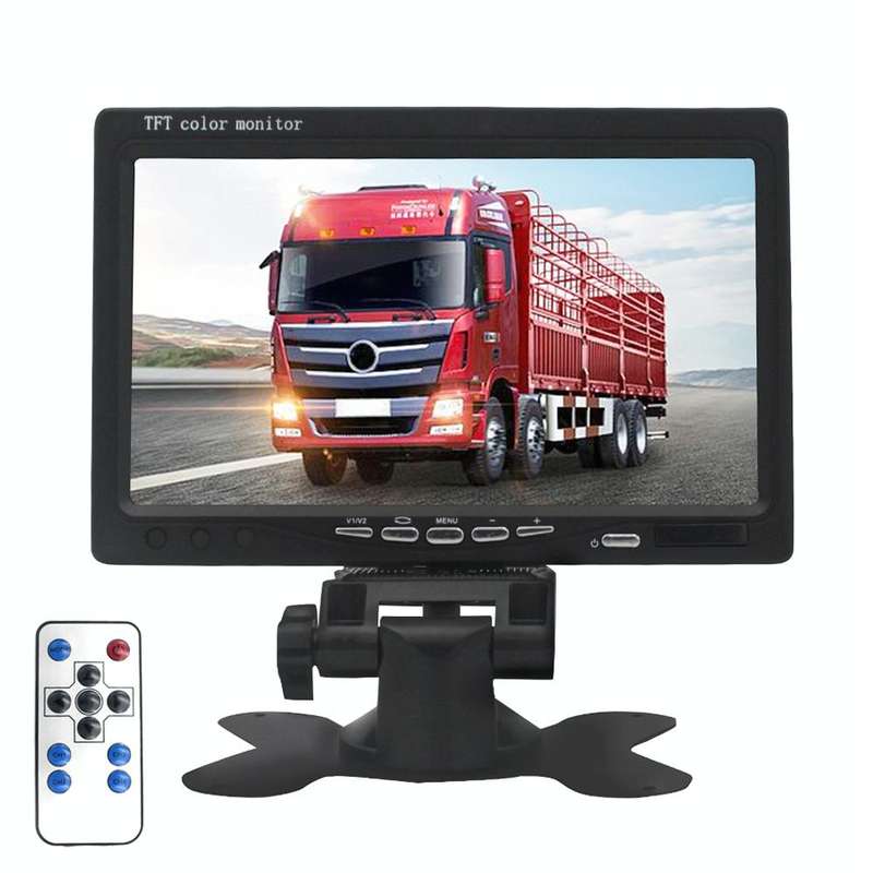 7.0 inch Car Monitor / Surveillance Cameras Monitor with Adjustable Angle Holder & Remote Control...