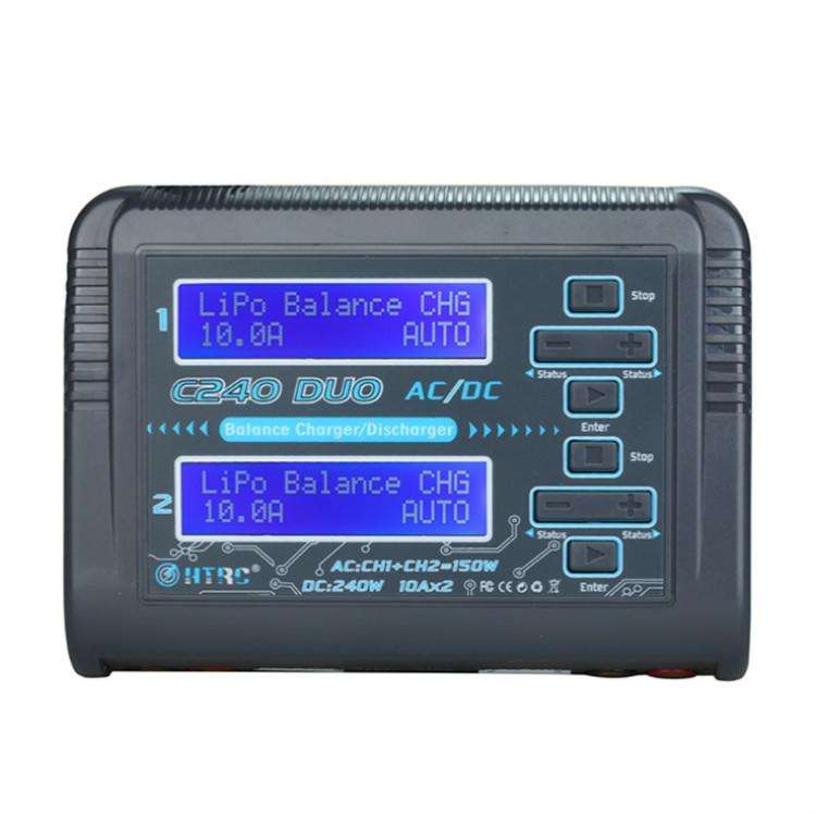 HTRC C240 Balanced Lithium Battery Charger Remote Control Airplane Toy Charger, Specification:EU ...