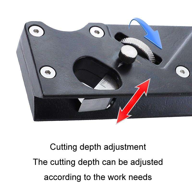 Woodworking Multi-Angle Chamfering Adjustable Depth Hand Planer, Color: Red
