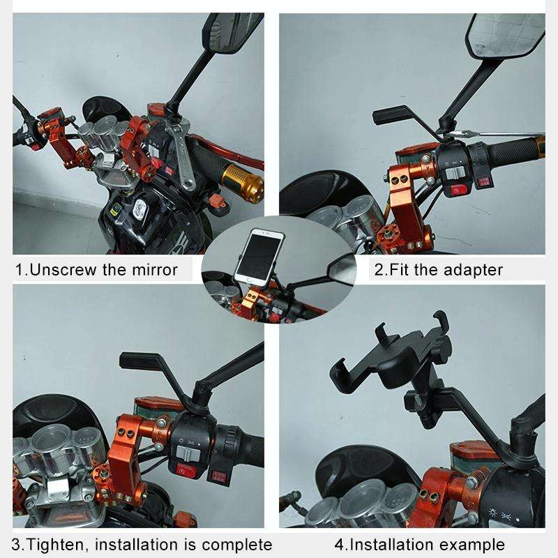 Motorcycle Rear View Mirror Aluminum Alloy Bracket(Red)