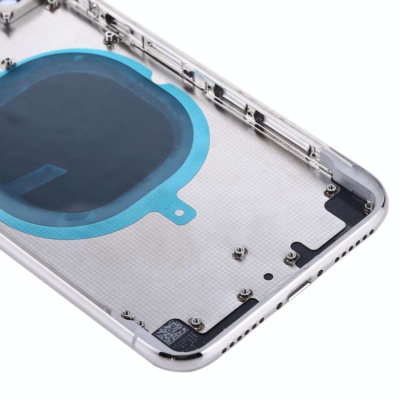 Back Housing Cover with SIM Card Tray & Side keys for iPhone X(Silver)