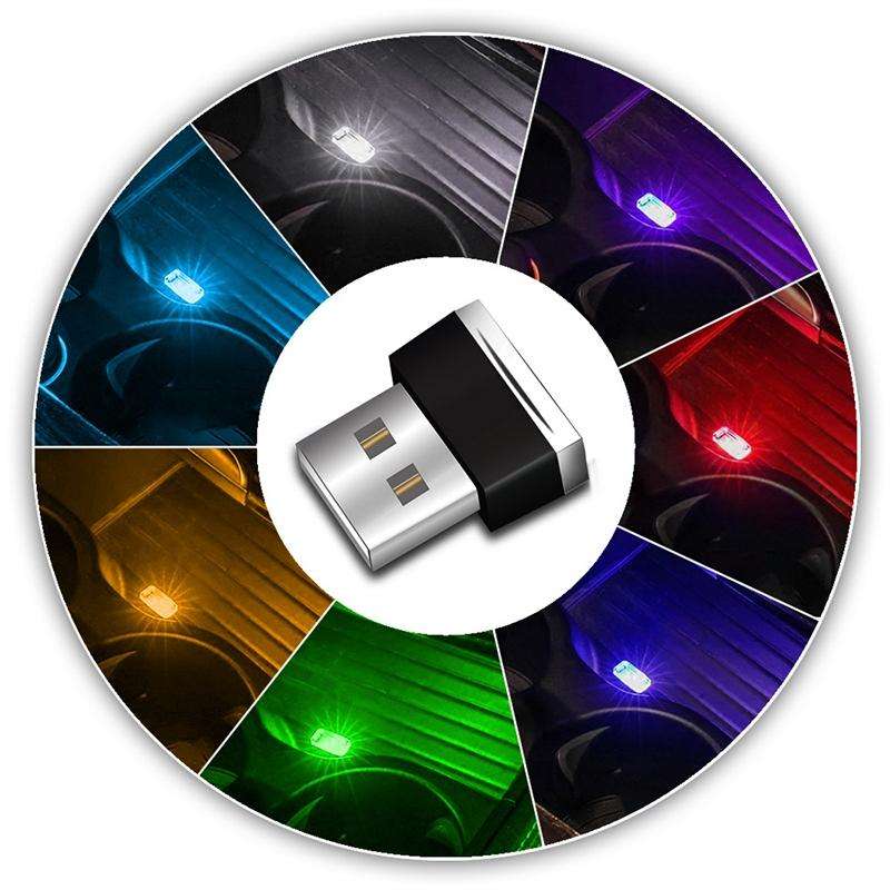 Universal PC Car USB LED Atmosphere Lights Emergency Lighting Decorative Lamp (Green Light)