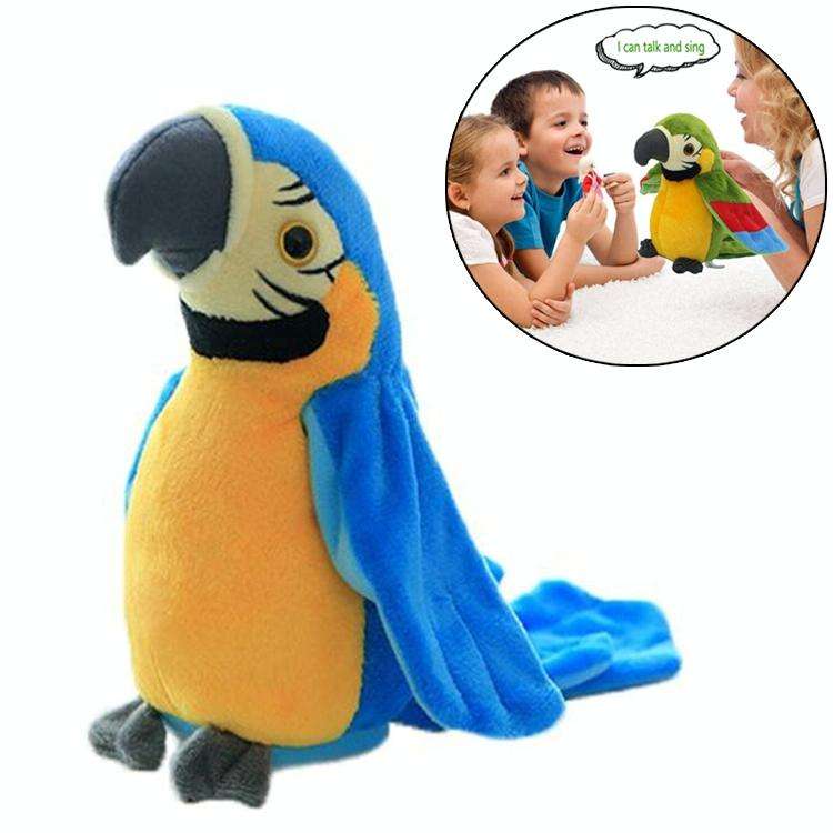 Plush Toy Parrots Recording Talking Parrots Will Twist the Fan Wings Children Toys, Size:Height 1...