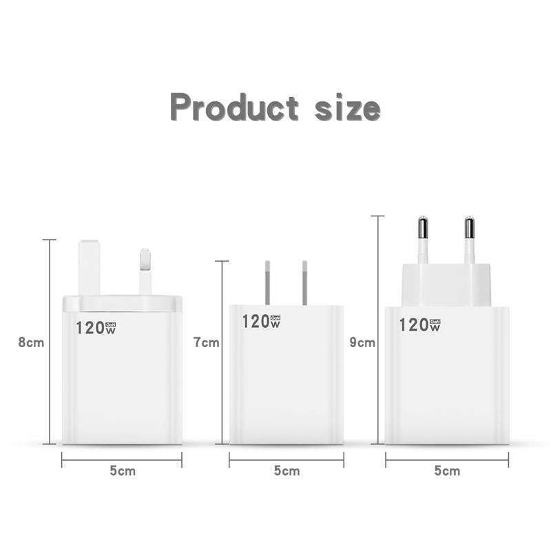 120W USB Super Fast Charging Charger Suitable for Xiaomi 12 / 12 Pro and Huawei / vivo, Plug Size...