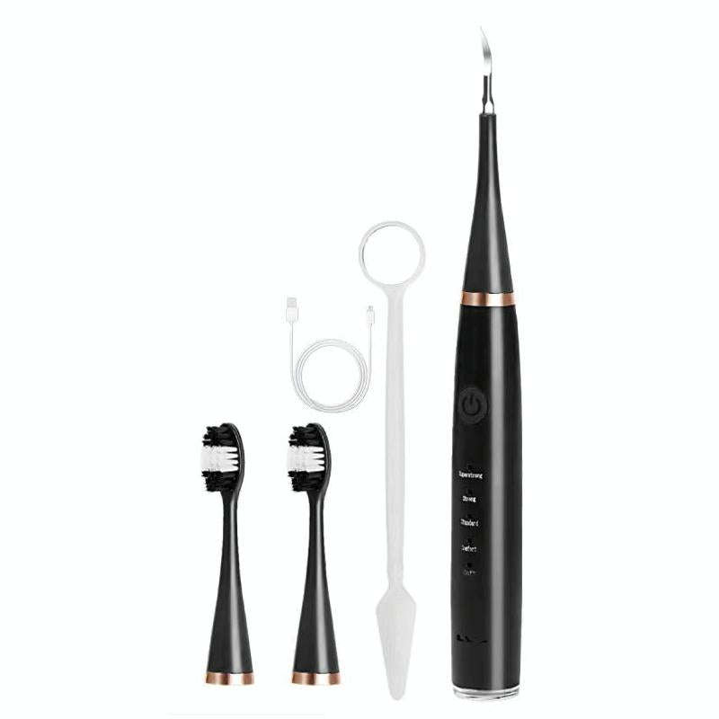 6 In 1 Electric Dental Scaler Calculus Removal Teeth Cleaning Set, Color: Black Basic