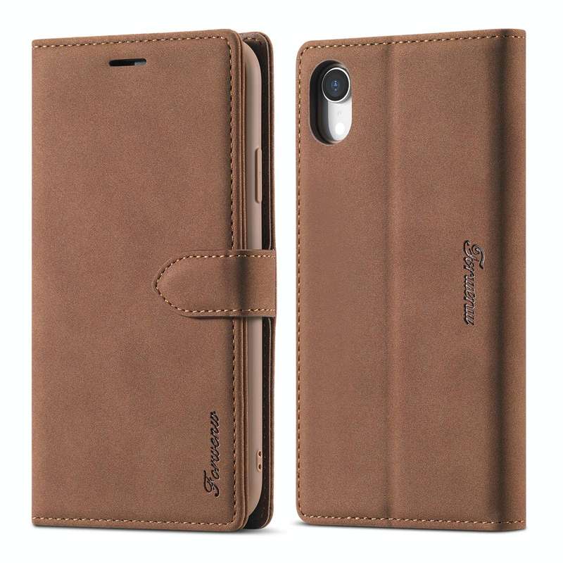 For iPhone XR Forwenw F1 Series Matte Strong Magnetism Horizontal Flip Leather Case with Holder &...
