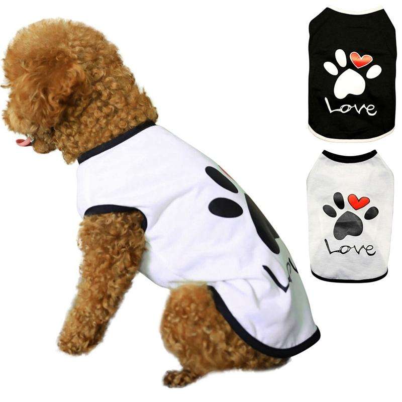 Pet Clothes Dog Love Pattern Vest Dog Clothes, Size:XXL(Black)