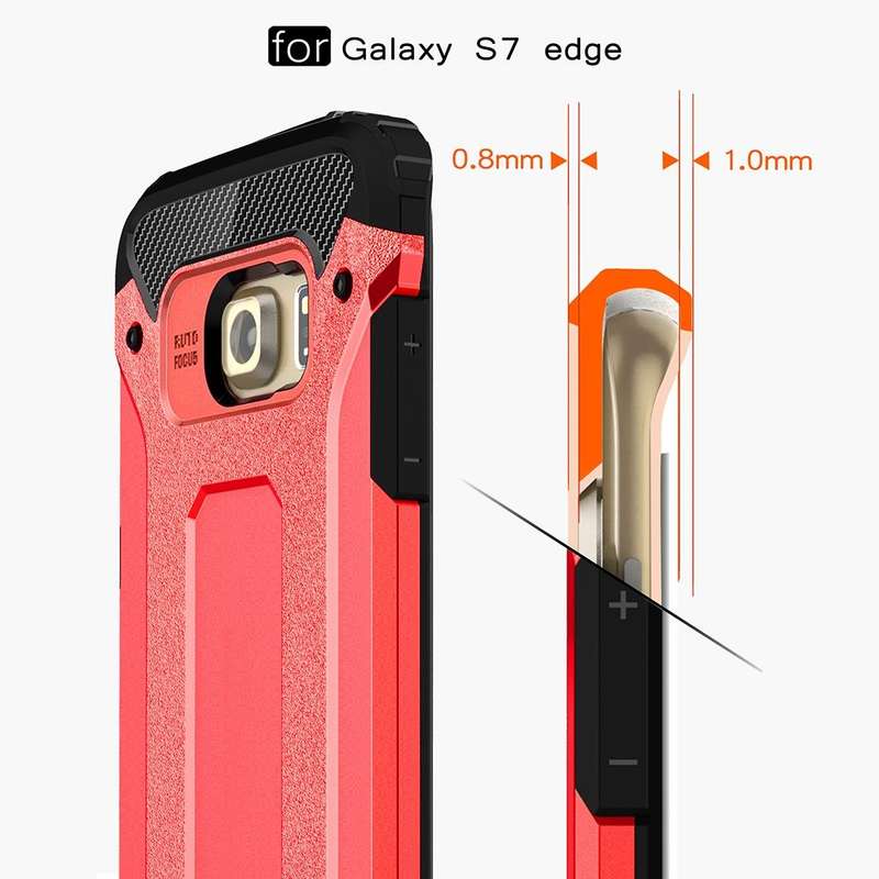 For Galaxy S7 Edge / G935 Tough Armor TPU + PC Combination Case (Red)