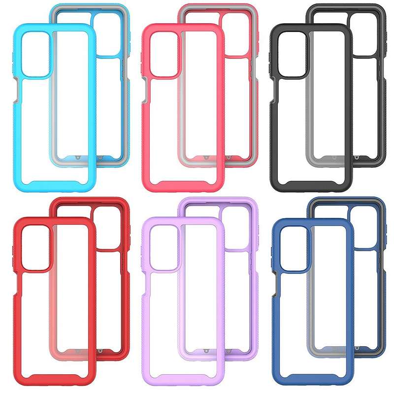 For Samsung Galaxy A23 4G Starry Sky Solid Color Series Shockproof PC + TPU Phone Case(Purple)