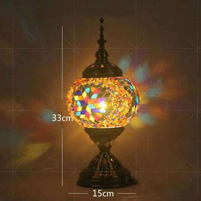 Bedroom Study Romantic Style Mosaic Decorative Table Lamp, Plug Type:UK Plug(FX-1502)