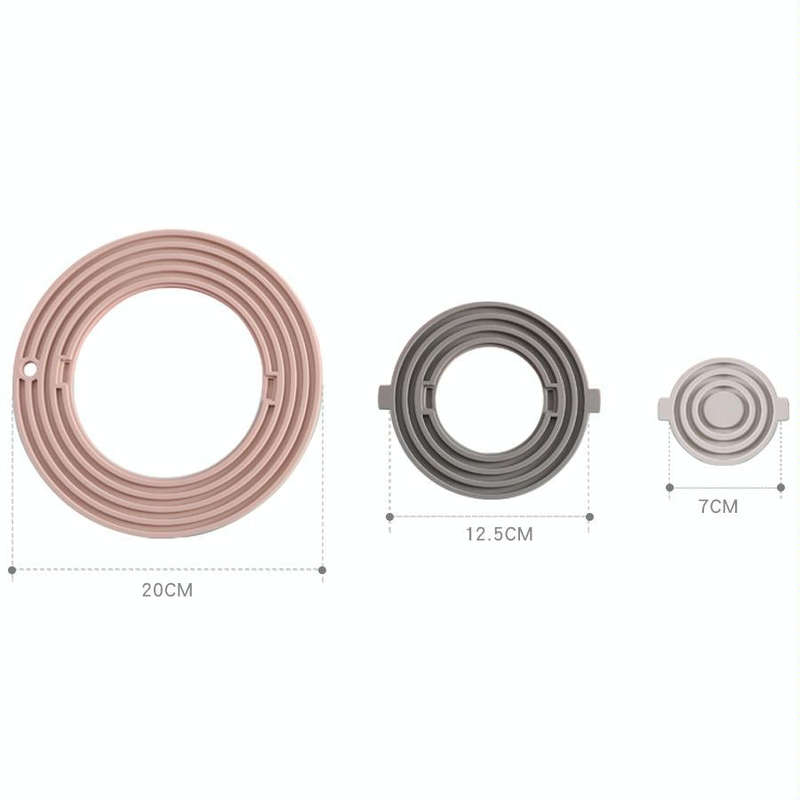 3 in 1 Round Silicone Heat Insulation Pad High Temperature Resistant Multifunctional Tableware Pa...