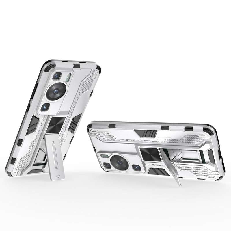 For Huawei P60 / P60 Pro Supersonic Holder PC Soft TPU Phone Case(Silver)