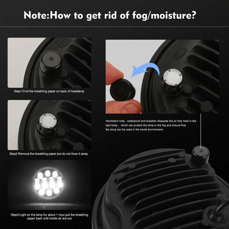 EagleVision DC9-30V 35W 6000K 4000LM 5.75 inch Round Motorcycle 6LEDs Headlight with Angel Eye fo...