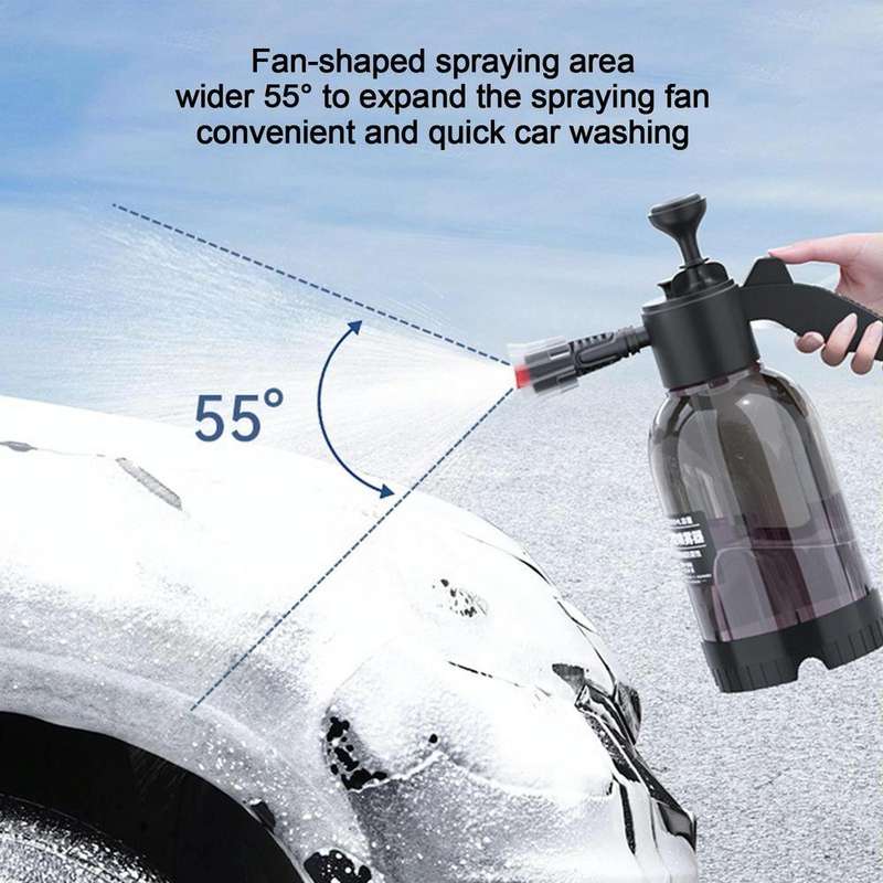 2L Foam Sprayer Pressure Spray Bottle for Car Washing Plants Watering Fertilizing(Black)