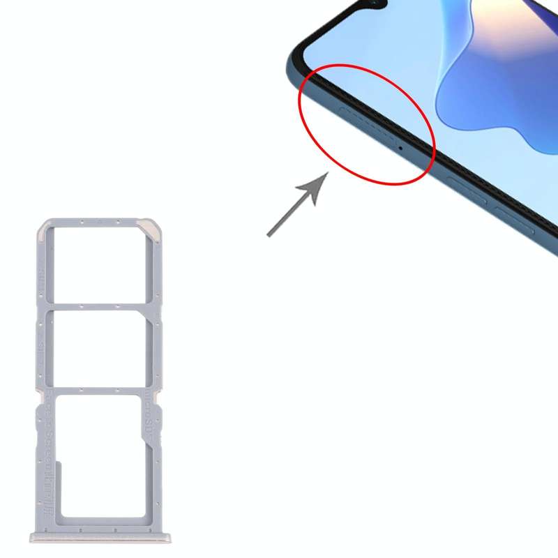 For OPPO A16 / A16S CPH2269 CPH2271  SIM Card Tray + SIM Card Tray + Micro SD Card Tray (Gold)
