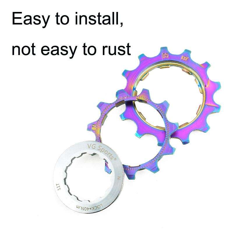 VG SPORTS Bicycle Lightweight Wear -Resistant Colorful Flywheel, Style:8 Speed 11-32T