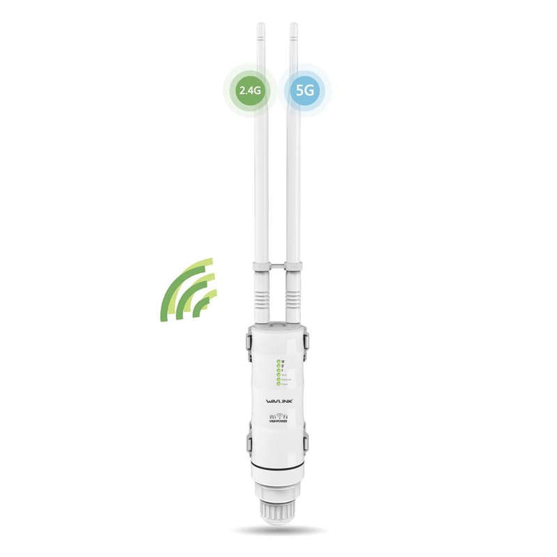 WAVLINK AC600 AP 2.4G/5G Dual Frequency Outdoor High Power Repeater, Pulg Type:UK Plug