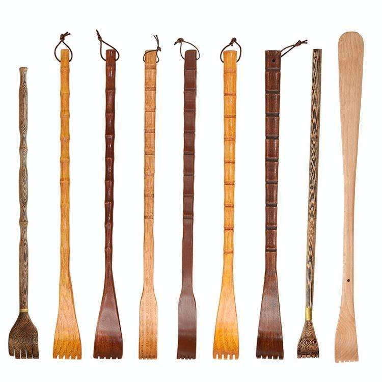 BQR01 Back Scratcher Long Handle Wooden Massage Scratcher, Style: Dual-use