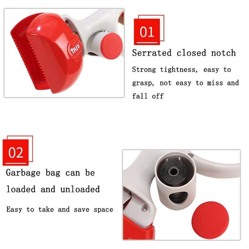 Portable Pet Toilet Picker With Garbage Bag(Red)