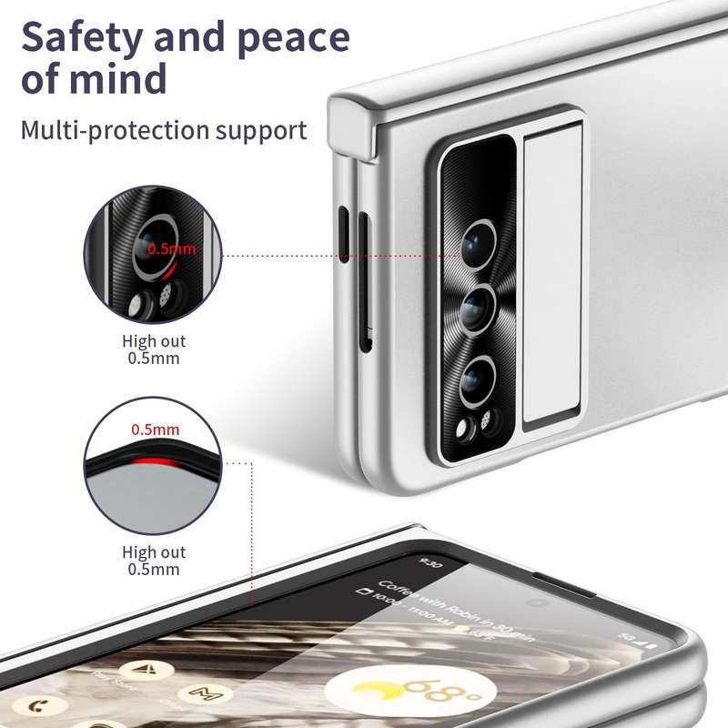 For Google Pixel Fold Integrated Electroplating Folding All-inclusive Phone Case(Silver)