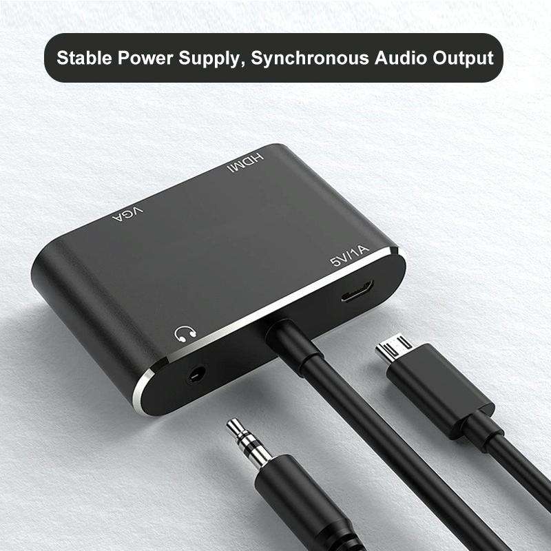 JUNSUNMAY 1080P HDMI to HDMI + VGA Converter Screen Splitter Adapter