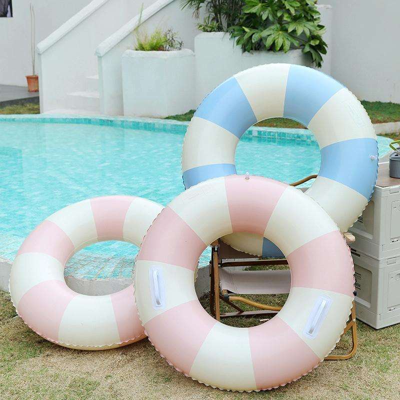 Thickened Outdoor Water Sports Children Swimming Ring, Outer Diameter: 60cm(Blue Grid)