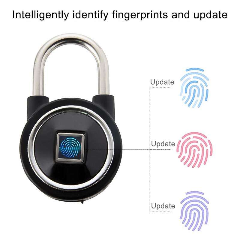 Waterproof Intelligent Bluetooth Fingerprint Padlock Remote Unlocking for iOS / Android(Silver)