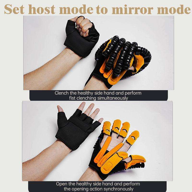 Intelligent Robotic Rehabilitation Glove Equipment, With EU Plug Adapter, Size: M(Right Hand Brown)