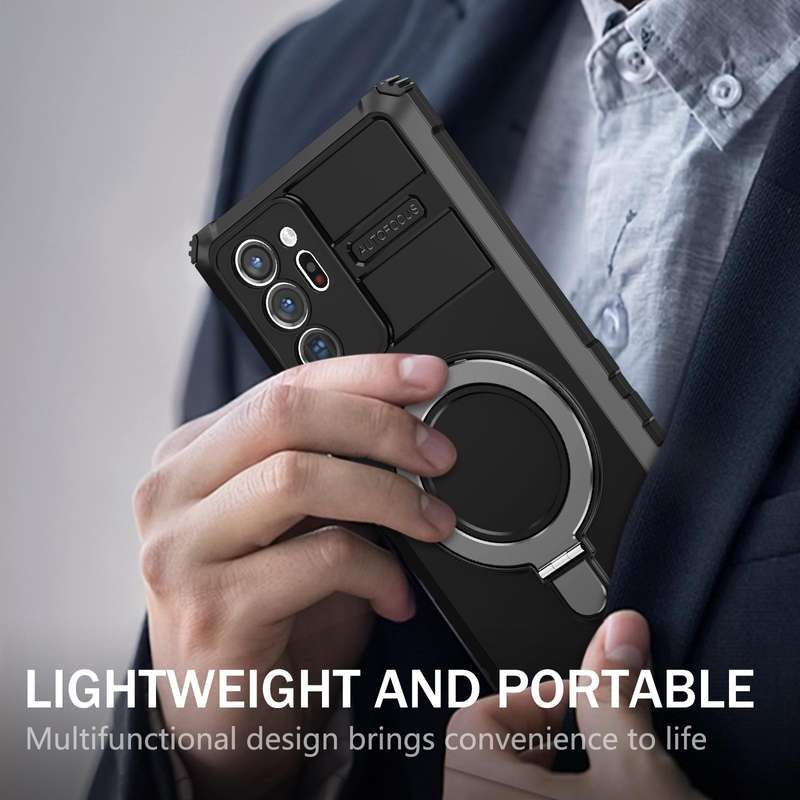 For Samsung Galaxy Note20 Ultra MagSafe Magnetic Holder Phone Case(Black)