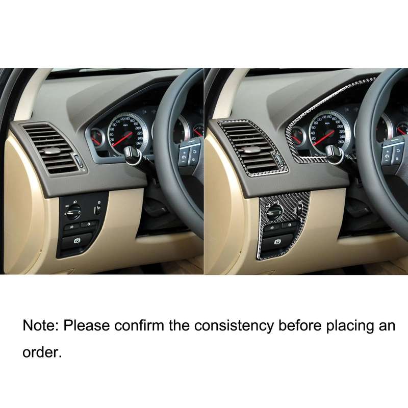 3 in 1 Car Carbon Fiber Steering Wheel Set Decorative Sticker for Volvo XC90 2003-2014, Left and ...