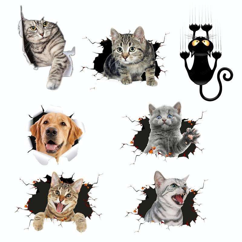 4 PCS 3D Simulation Animal Personality Car Stickers Glass Car Door Scratches Decorative Occlusion...
