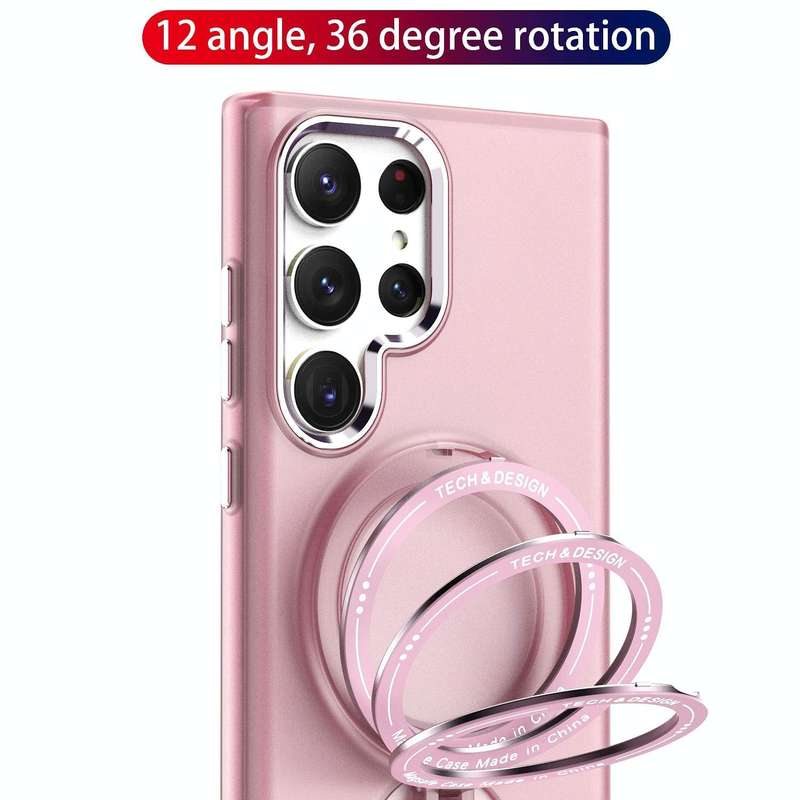 For Samsung Galaxy S22 Ultra 5G 360 Degree Rotation Holder MagSafe Magnetic Phone Case(Purple)