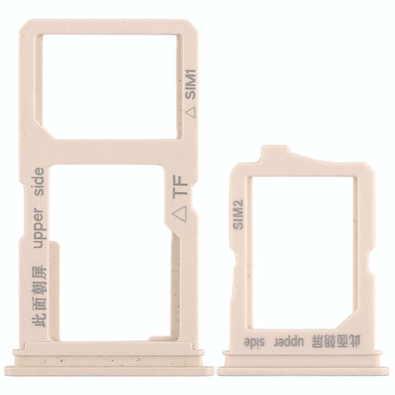 For Vivo Y66 2 x SIM Card Tray + Micro SD Card Tray (Gold)