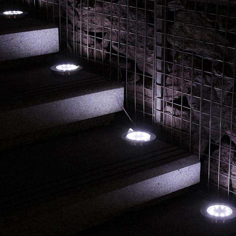 2 PCS 10 LEDs Solar Powered Buried Light Under Ground Lamp IP65 Waterproof Outdoor Garden Street ...