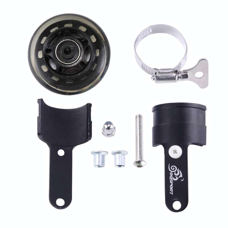 OQSPORT Folding Bicycle Auxiliary Wheel Booster Wheel(Black)