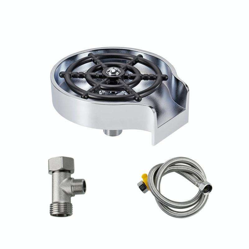 Automatic Faucet High Pressure Spray Washer, Style: Silver+Soft Hose+G1/2 Three-way