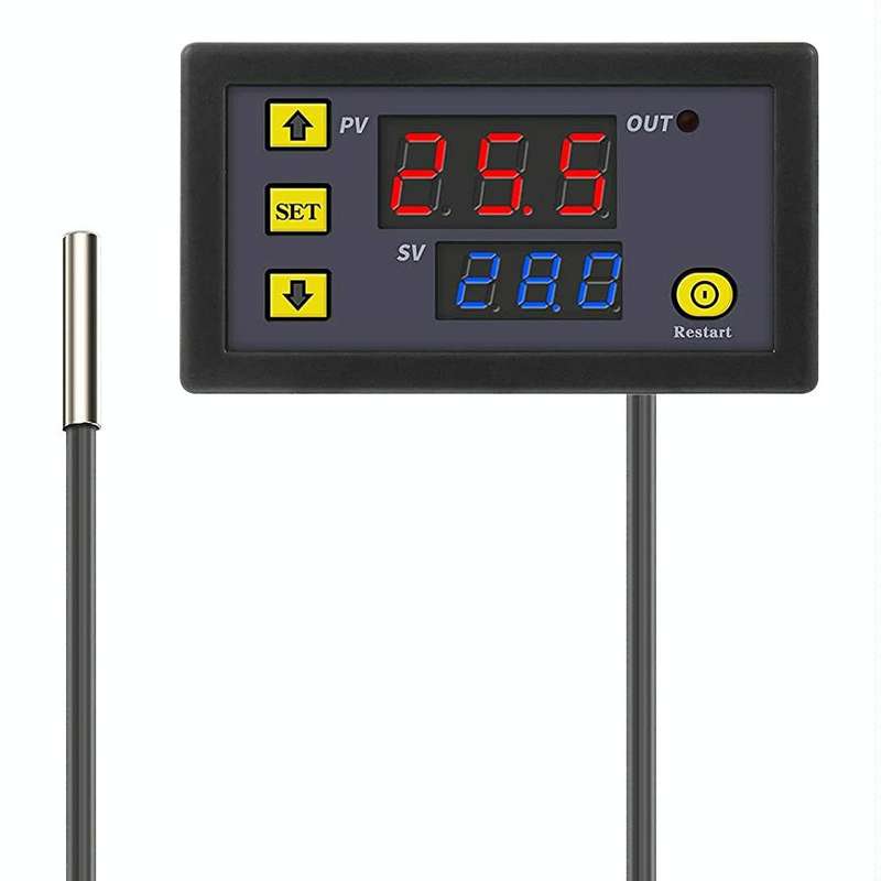 High-precision Microcomputer Intelligent Digital Display Switch Thermostat, Style:12V Power Suppl...