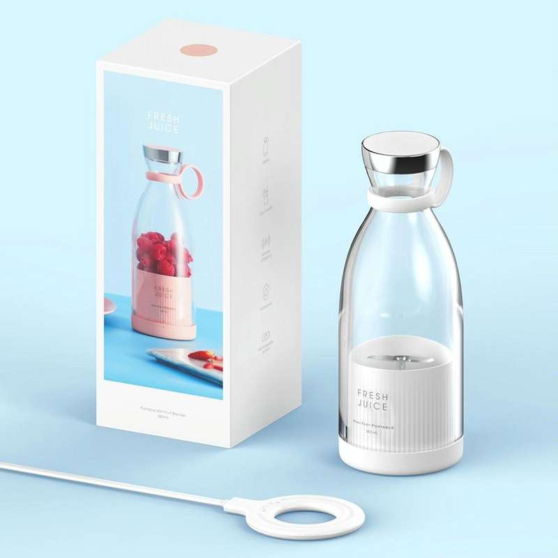 Wireless Charging Outdoor Portable Mini Electric Juicer (White)