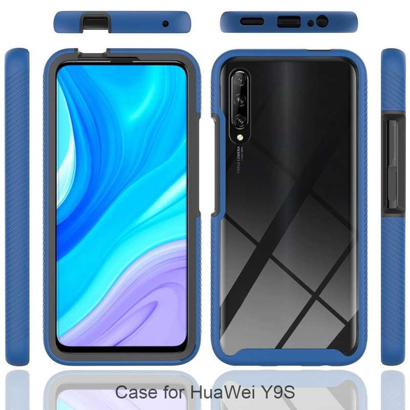 For Huawei Y9S Starry Sky Solid Color Shockproof TPU Clear PC Phone Case(Black)