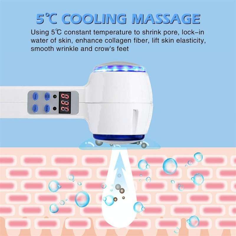 Face Care Device Hot Cold Hammer Cryotherapy Blue Photon Acne Treatment Skin Beauty Massager Lift...