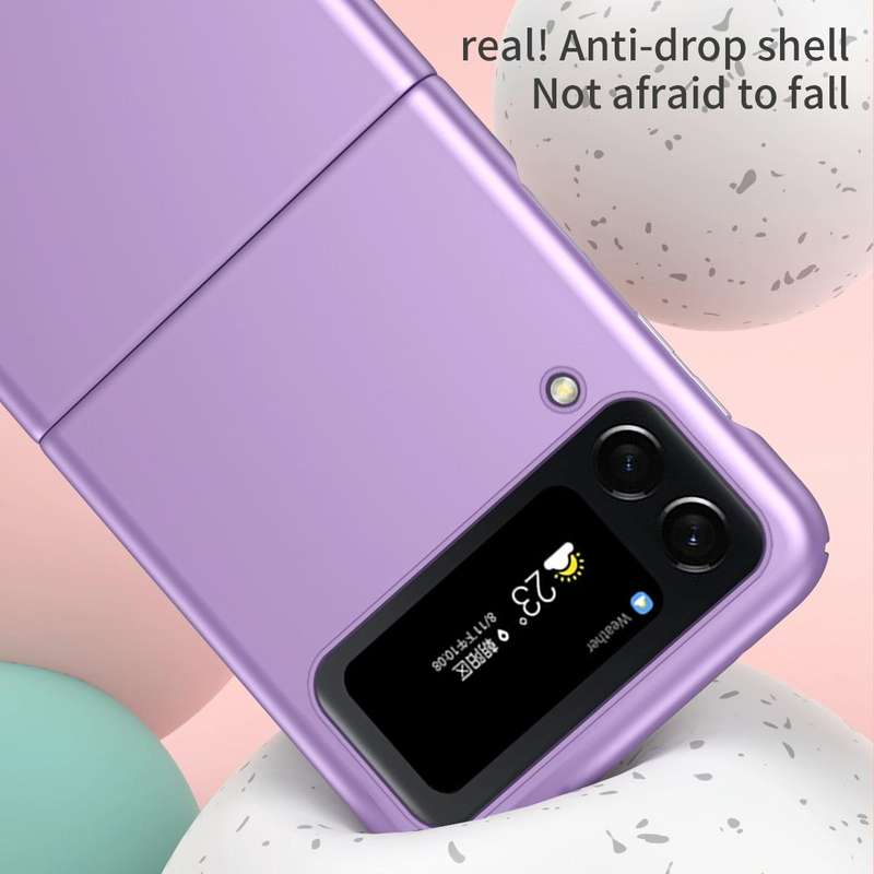 For Samsung Galaxy Z Flip4 Skin Feel Folding Phone Case with Drawstring Key Chain(Green)