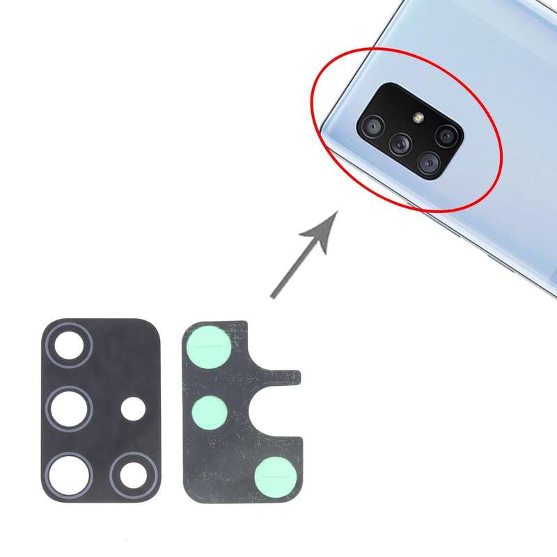 For Samsung Galaxy A71 5G SM-A716 10pcs Back Camera Lens