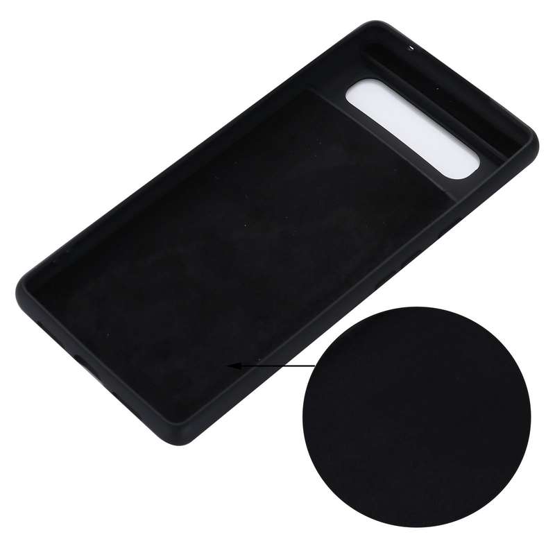 For Google Pixel 6 Pure Color Liquid Silicone Shockproof Full Coverage Case(Black)